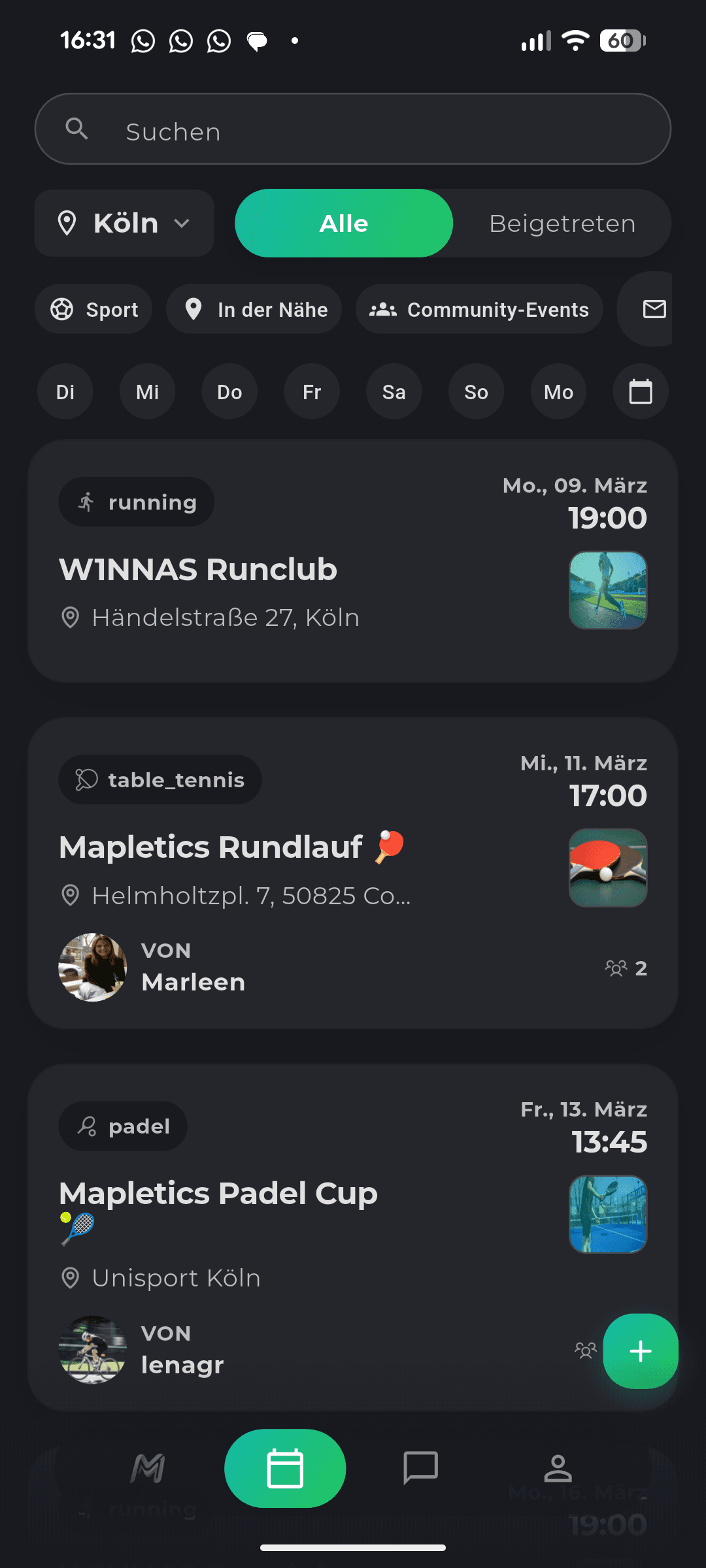 Mapletics Events — Join sports activities